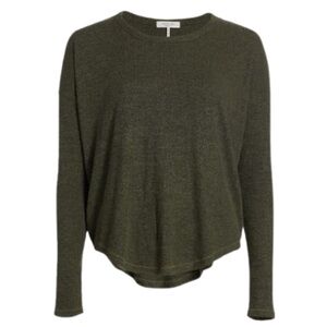 Rag & Bone Ribbed Knit Top in Olive Black